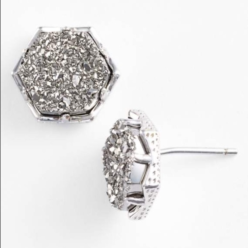 Kendra Scott Silver Druzy Earrings